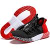 imageJMFCHI Boys Girls Kids Sneakers Knitted Mesh Sports Shoes Breathable Lightweight Running Shoes for Kids Fashion Athletic Casual ShoesRed8082