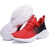 imageJMFCHI Boys Girls Kids Sneakers Knitted Mesh Sports Shoes Breathable Lightweight Running Shoes for Kids Fashion Athletic Casual ShoesRed8091