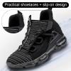imageJMFCHI Kids Basketball Shoes Hightop Sports Shoes Sneakers Durable Laceup NonSlip Running Shoes Secure for Little Kids Big Kids and Boys GirlsBlack8102