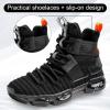 imageJMFCHI Kids Basketball Shoes Hightop Sports Shoes Sneakers Durable Laceup NonSlip Running Shoes Secure for Little Kids Big Kids and Boys GirlsBlack8119