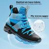 imageJMFCHI Kids Basketball Shoes Hightop Sports Shoes Sneakers Durable Laceup NonSlip Running Shoes Secure for Little Kids Big Kids and Boys GirlsBlackBlue8119