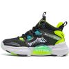imageJMFCHI Kids Basketball Shoes Hightop Sports Shoes Sneakers Durable Laceup NonSlip Running Shoes Secure for Little Kids Big Kids and Boys GirlsBlackGreen8171
