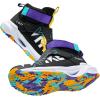 imageJMFCHI Kids Basketball Shoes Hightop Sports Shoes Sneakers Durable Laceup NonSlip Running Shoes Secure for Little Kids Big Kids and Boys GirlsBlackPurple8136