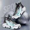 imageJMFCHI Kids Basketball Shoes Hightop Sports Shoes Sneakers Durable Laceup NonSlip Running Shoes Secure for Little Kids Big Kids and Boys GirlsBlackSilver8151