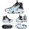 imageJMFCHI Kids Basketball Shoes Hightop Sports Shoes Sneakers Durable Laceup NonSlip Running Shoes Secure for Little Kids Big Kids and Boys GirlsBlackSilver8151