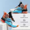 imageJMFCHI Kids Basketball Shoes Hightop Sports Shoes Sneakers Durable Laceup NonSlip Running Shoes Secure for Little Kids Big Kids and Boys GirlsBlueOrange8235