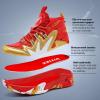 imageJMFCHI Kids Basketball Shoes Hightop Sports Shoes Sneakers Durable Laceup NonSlip Running Shoes Secure for Little Kids Big Kids and Boys GirlsGoldRed8151