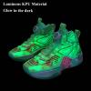 imageJMFCHI Kids Basketball Shoes Hightop Sports Shoes Sneakers Durable Laceup NonSlip Running Shoes Secure for Little Kids Big Kids and Boys GirlsGreen836
