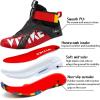 imageJMFCHI Kids Basketball Shoes Hightop Sports Shoes Sneakers Durable Laceup NonSlip Running Shoes Secure for Little Kids Big Kids and Boys GirlsRed8136