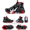 imageJMFCHI Kids Basketball Shoes Hightop Sports Shoes Sneakers Durable Laceup NonSlip Running Shoes Secure for Little Kids Big Kids and Boys GirlsRedBlack8151