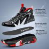 imageJMFCHI Kids Basketball Shoes Hightop Sports Shoes Sneakers Durable Laceup NonSlip Running Shoes Secure for Little Kids Big Kids and Boys GirlsRedBlack8151