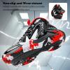imageJMFCHI Kids Basketball Shoes Hightop Sports Shoes Sneakers Durable Laceup NonSlip Running Shoes Secure for Little Kids Big Kids and Boys GirlsRedBlack8151