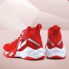 imageJMFCHI Kids Basketball Shoes Hightop Sports Shoes Sneakers Durable Laceup NonSlip Running Shoes Secure for Little Kids Big Kids and Boys GirlsRedWhite