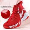 imageJMFCHI Kids Basketball Shoes Hightop Sports Shoes Sneakers Durable Laceup NonSlip Running Shoes Secure for Little Kids Big Kids and Boys GirlsRedWhite