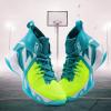 imageJMFCHI Kids Basketball Shoes Hightop Sports Shoes Sneakers Durable Laceup NonSlip Running Shoes Secure for Little Kids Big Kids and Boys GirlsSky Blue