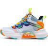 imageJMFCHI Kids Basketball Shoes Hightop Sports Shoes Sneakers Durable Laceup NonSlip Running Shoes Secure for Little Kids Big Kids and Boys GirlsWhiteBlue8171