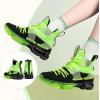 imageJMFCHI Womens Sneakers Walking Shoes Mesh Lace up Tennis Shoes Fashion Non Slip Casual Workout Sneaker Gym SportsBlackGreen