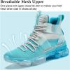 imageJMFCHI Womens Sneakers Walking Shoes Mesh Lace up Tennis Shoes Fashion Non Slip Casual Workout Sneaker Gym SportsLight Blue
