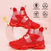 imageJMFCHI Womens Sneakers Walking Shoes Mesh Lace up Tennis Shoes Fashion Non Slip Casual Workout Sneaker Gym SportsRed