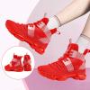 imageJMFCHI Womens Sneakers Walking Shoes Mesh Lace up Tennis Shoes Fashion Non Slip Casual Workout Sneaker Gym SportsRed