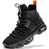 imageJMFCHI Womens Sneakers Walking Shoes Mesh Lace up Tennis Shoes Fashion Non Slip Casual Workout Sneaker Gym SportsBlack