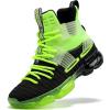 imageJMFCHI Womens Sneakers Walking Shoes Mesh Lace up Tennis Shoes Fashion Non Slip Casual Workout Sneaker Gym SportsBlackGreen