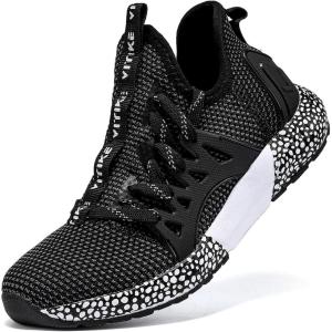 imageJMFCHI Boys Girls Kids Sneakers Knitted Mesh Sports Shoes Breathable Lightweight Running Shoes for Kids Fashion Athletic Casual ShoesBlack8082