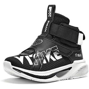 imageJMFCHI Boys Girls Kids Sneakers Knitted Mesh Sports Shoes Breathable Lightweight Running Shoes for Kids Fashion Athletic Casual ShoesBlack8127