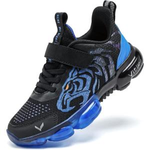 imageJMFCHI Boys Girls Kids Sneakers Knitted Mesh Sports Shoes Breathable Lightweight Running Shoes for Kids Fashion Athletic Casual ShoesBlackEnergy Blue8167