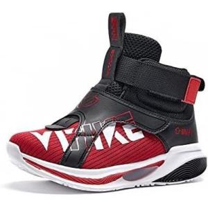 imageJMFCHI Boys Girls Kids Sneakers Knitted Mesh Sports Shoes Breathable Lightweight Running Shoes for Kids Fashion Athletic Casual ShoesBlackRed8127