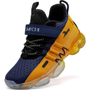imageJMFCHI Boys Girls Kids Sneakers Knitted Mesh Sports Shoes Breathable Lightweight Running Shoes for Kids Fashion Athletic Casual ShoesBlue Yellow8100
