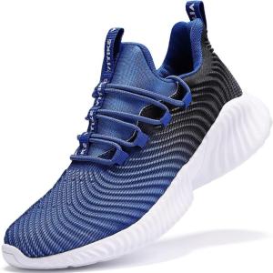 imageJMFCHI Boys Girls Kids Sneakers Knitted Mesh Sports Shoes Breathable Lightweight Running Shoes for Kids Fashion Athletic Casual ShoesBlue8091