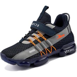 imageJMFCHI Boys Girls Kids Sneakers Knitted Mesh Sports Shoes Breathable Lightweight Running Shoes for Kids Fashion Athletic Casual ShoesBlue8100