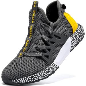 imageJMFCHI Boys Girls Kids Sneakers Knitted Mesh Sports Shoes Breathable Lightweight Running Shoes for Kids Fashion Athletic Casual ShoesDarkgrey8082