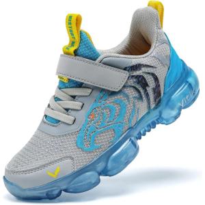 imageJMFCHI Boys Girls Kids Sneakers Knitted Mesh Sports Shoes Breathable Lightweight Running Shoes for Kids Fashion Athletic Casual ShoesGrey Blue8167