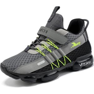 imageJMFCHI Boys Girls Kids Sneakers Knitted Mesh Sports Shoes Breathable Lightweight Running Shoes for Kids Fashion Athletic Casual ShoesGrey8100