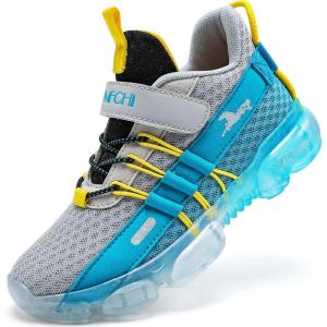 imageJMFCHI Boys Girls Kids Sneakers Knitted Mesh Sports Shoes Breathable Lightweight Running Shoes for Kids Fashion Athletic Casual ShoesGreyBlue8100