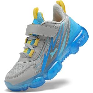 imageJMFCHI Boys Girls Kids Sneakers Knitted Mesh Sports Shoes Breathable Lightweight Running Shoes for Kids Fashion Athletic Casual ShoesGreyBlue8169