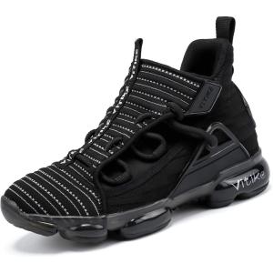 imageJMFCHI Kids Basketball Shoes Hightop Sports Shoes Sneakers Durable Laceup NonSlip Running Shoes Secure for Little Kids Big Kids and Boys GirlsBlack8102