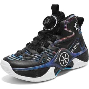 imageJMFCHI Kids Basketball Shoes Hightop Sports Shoes Sneakers Durable Laceup NonSlip Running Shoes Secure for Little Kids Big Kids and Boys GirlsBlack836