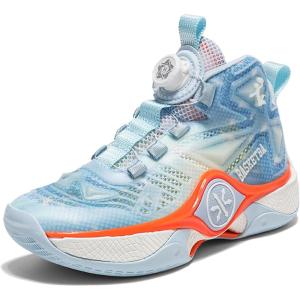 imageJMFCHI Kids Basketball Shoes Hightop Sports Shoes Sneakers Durable Laceup NonSlip Running Shoes Secure for Little Kids Big Kids and Boys GirlsBlue836