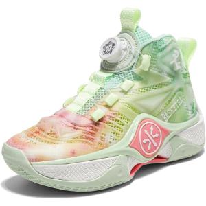 imageJMFCHI Kids Basketball Shoes Hightop Sports Shoes Sneakers Durable Laceup NonSlip Running Shoes Secure for Little Kids Big Kids and Boys GirlsGreen836