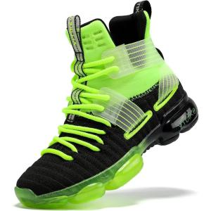 imageJMFCHI Womens Sneakers Walking Shoes Mesh Lace up Tennis Shoes Fashion Non Slip Casual Workout Sneaker Gym SportsBlackGreen