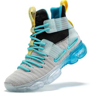 imageJMFCHI Womens Sneakers Walking Shoes Mesh Lace up Tennis Shoes Fashion Non Slip Casual Workout Sneaker Gym SportsLight Grey