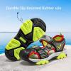 imageJMFCHI Boys Girls Sports Sandals Summer Kids Closed Toe Outdoor Sandals Athletic Water Shoes Sandals Child Pool Beach Sandals Quick Drying Slip ResistantGreyRed8036