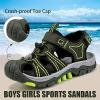 imageJMFCHI Boys Girls Sports Sandals Summer Kids Closed Toe Outdoor Sandals Athletic Water Shoes Sandals Child Pool Beach Sandals Quick Drying Slip ResistantBlackGreen8109