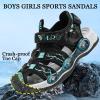 imageJMFCHI Boys Girls Sports Sandals Summer Kids Closed Toe Outdoor Sandals Athletic Water Shoes Sandals Child Pool Beach Sandals Quick Drying Slip Resistant8153blackBlue