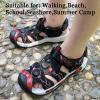 imageJMFCHI Boys Girls Sports Sandals Summer Kids Closed Toe Outdoor Sandals Athletic Water Shoes Sandals Child Pool Beach Sandals Quick Drying Slip Resistant8153blackRed