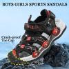 imageJMFCHI Boys Girls Sports Sandals Summer Kids Closed Toe Outdoor Sandals Athletic Water Shoes Sandals Child Pool Beach Sandals Quick Drying Slip Resistant8153blackRed