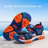 imageJMFCHI Boys Girls Sports Sandals Summer Kids Closed Toe Outdoor Sandals Athletic Water Shoes Sandals Child Pool Beach Sandals Quick Drying Slip ResistantBlackBlue8036
